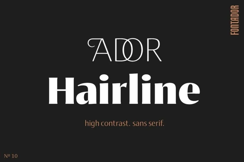 Ador Hairline Sans Serif typeface preview for Typography, Web Design