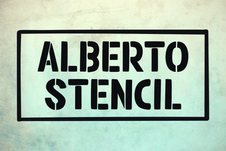 Alberto Stencil Sans Serif typeface preview for Typography, Web Design