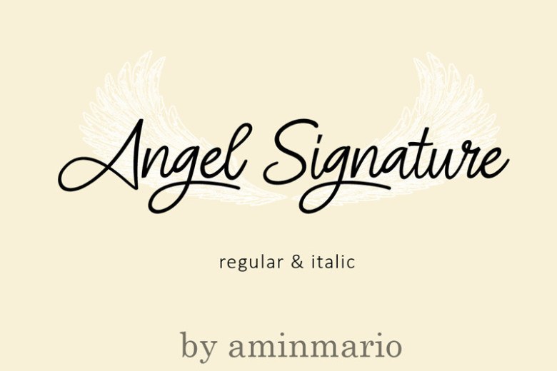 Angel Signature Sans Serif typeface preview for Typography, Web Design