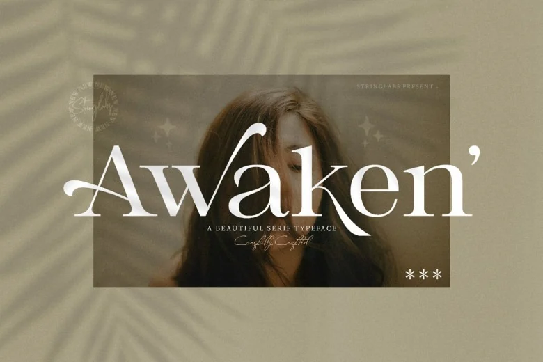Awaken Sans Serif typeface preview for Typography, Web Design
