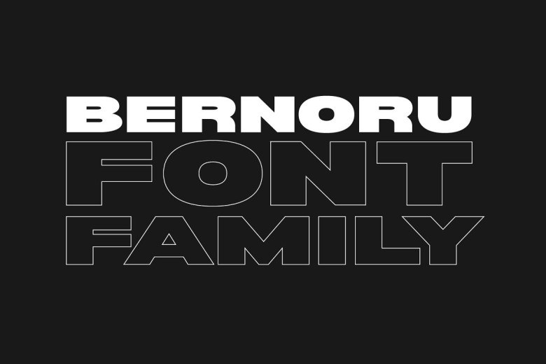 Bernoru Sans Serif typeface preview for Typography, Web Design