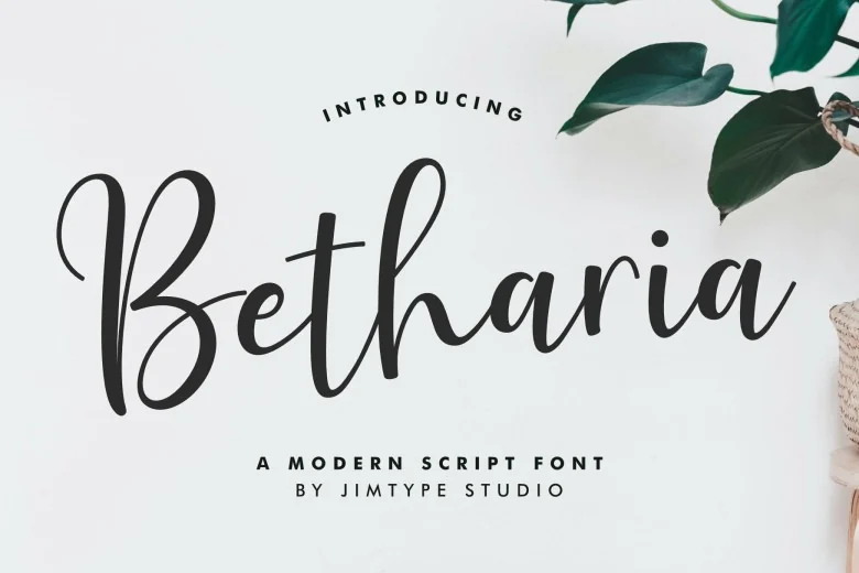 Betharia Sans Serif typeface preview for Typography, Web Design