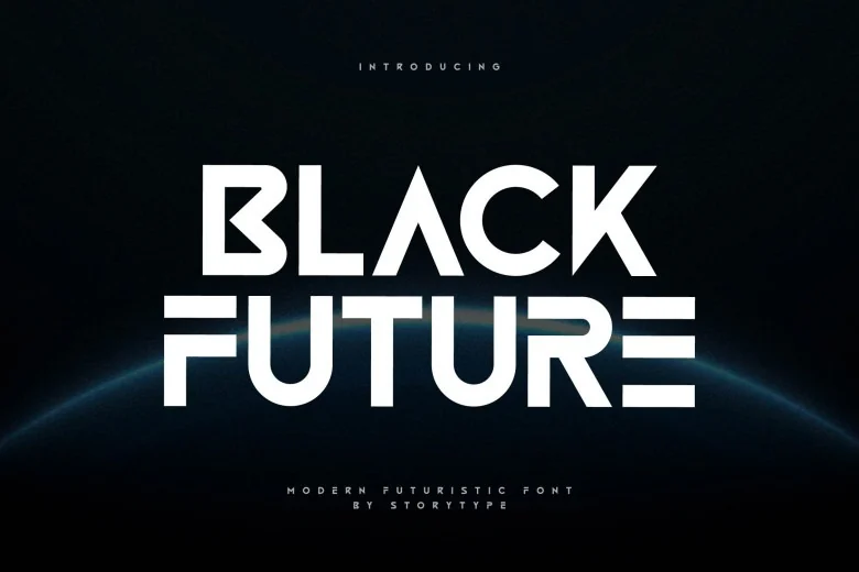 Black Future Sans Serif typeface preview for Typography, Web Design