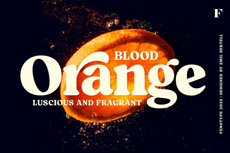 Blood Orange Sans Serif typeface preview for Typography, Web Design