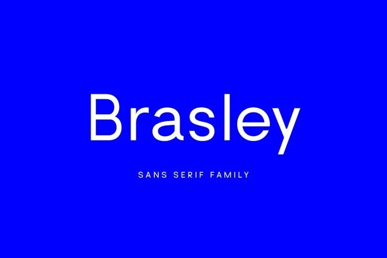 Brasley Sans Serif typeface preview for Typography, Web Design