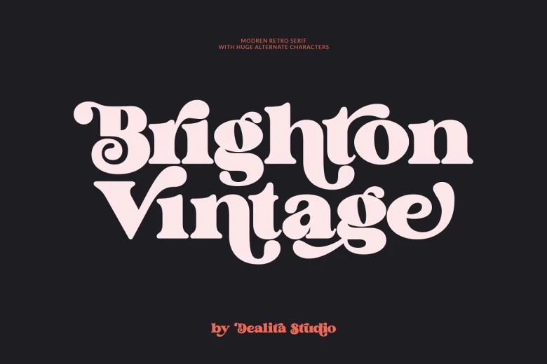 Brighton Vintage Sans Serif typeface preview for Typography, Web Design