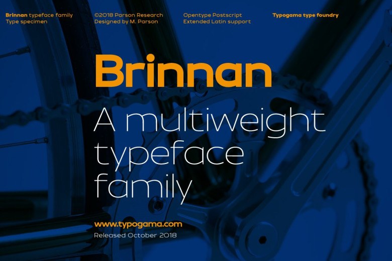 Brinnan Sans Serif typeface preview for Typography, Web Design