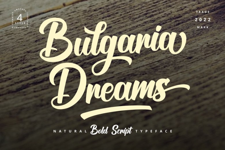 Bulgaria Dreams Sans Serif typeface preview for Typography, Web Design
