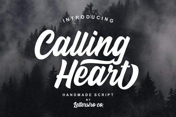 Calling Heart Sans Serif typeface preview for Typography, Web Design