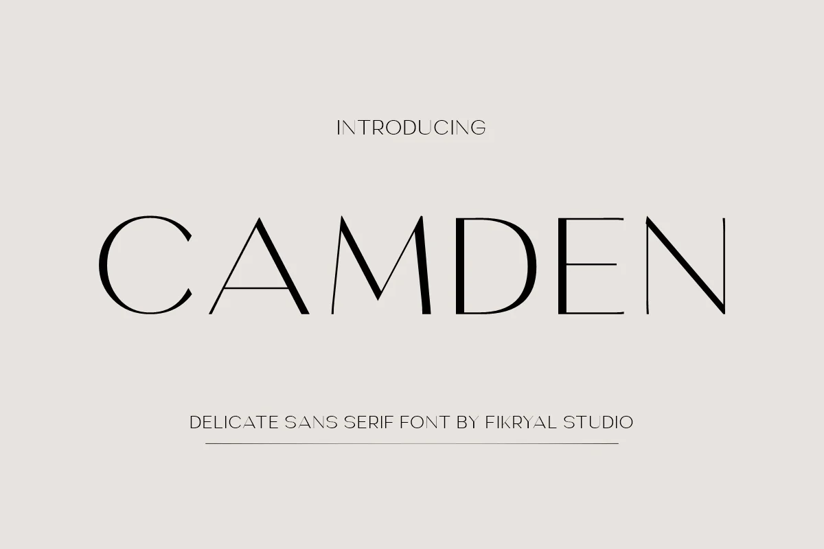Camden Sans Serif typeface preview for Typography, Web Design