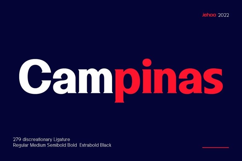 Campinas Sans Serif typeface preview for Typography, Web Design