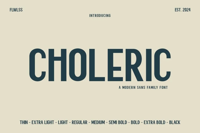 Choleric Sans Serif typeface preview for Typography, Web Design
