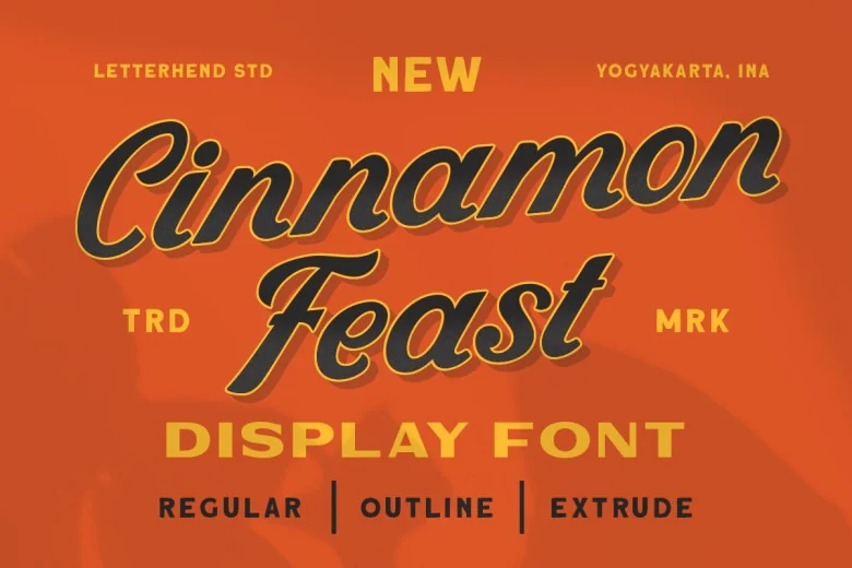 Cinnamon Feast Sans Serif typeface preview for Typography, Web Design