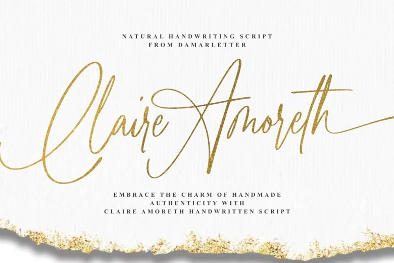 Claire Amoreth Sans Serif typeface preview for Typography, Web Design
