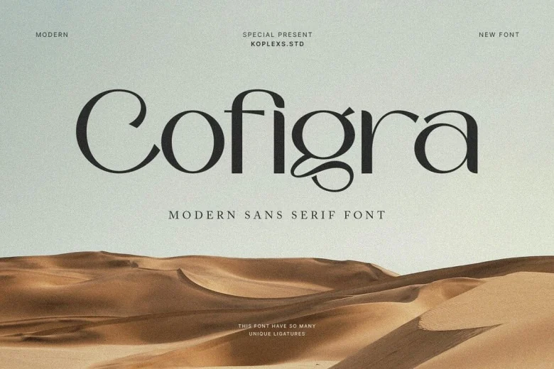 Cofigra Sans Serif typeface preview for Typography, Web Design