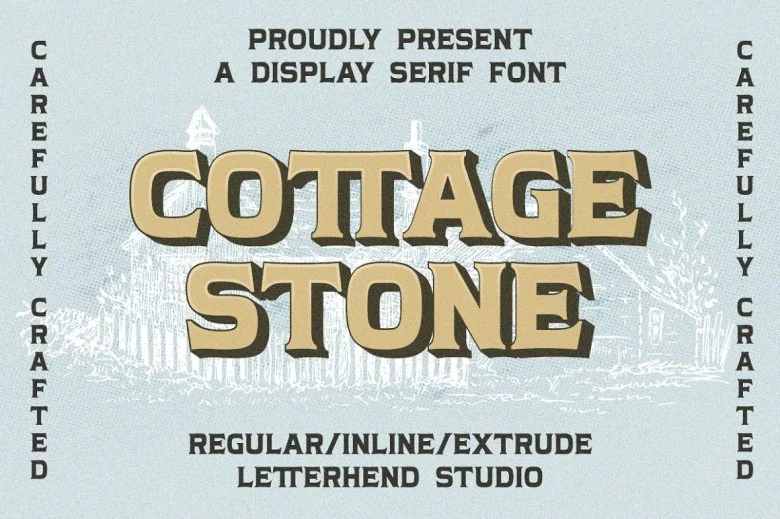 Cottage Stone Sans Serif typeface preview for Typography, Web Design