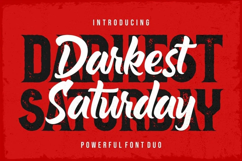 Darkest Saturday Sans Serif typeface preview for Typography, Web Design