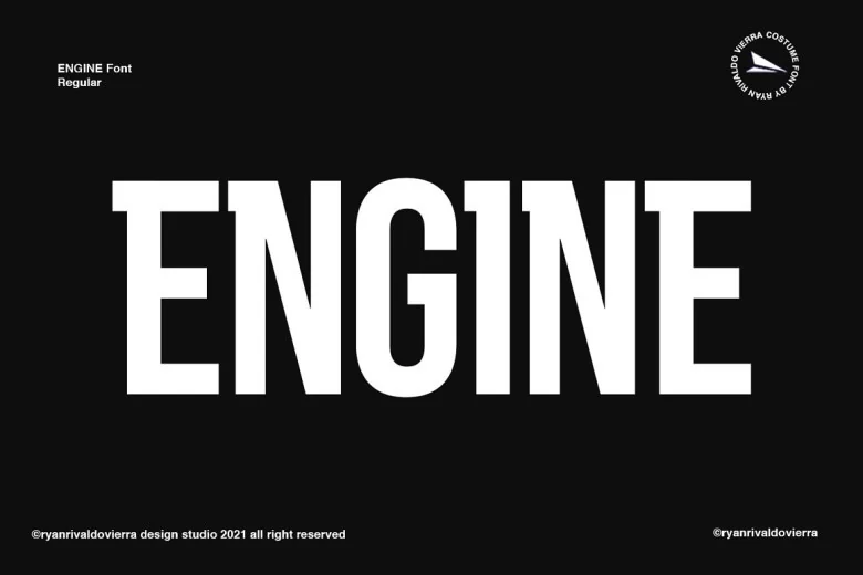 Engine Sans Serif typeface preview for Typography, Web Design
