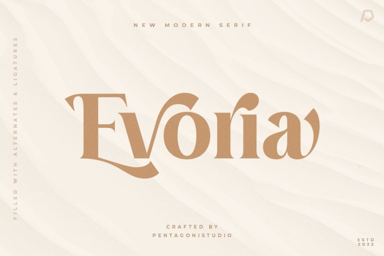 Evoria Sans Serif typeface preview for Typography, Web Design