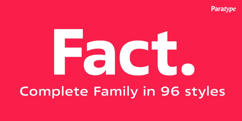 Fact Sans Serif typeface preview for Typography, Web Design