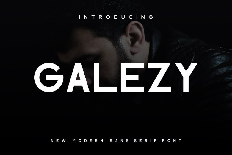 Galezy Sans Serif typeface preview for Typography, Web Design