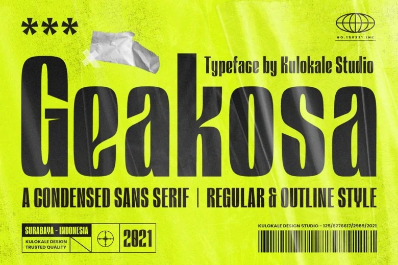 Geakosa Sans Serif typeface preview for Typography, Web Design
