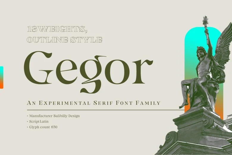 Gegor Sans Serif typeface preview for Typography, Web Design