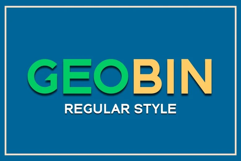 Geo Bin Sans Serif typeface preview for Typography, Web Design