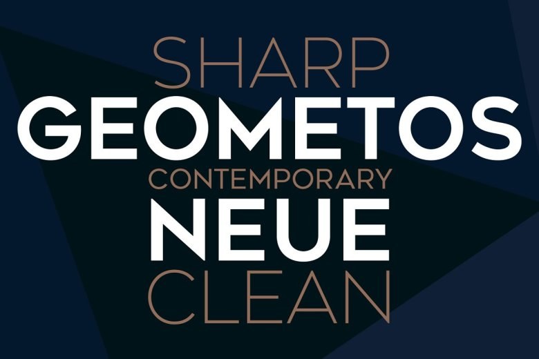Geometos Neue Sans Serif typeface preview for Typography, Web Design