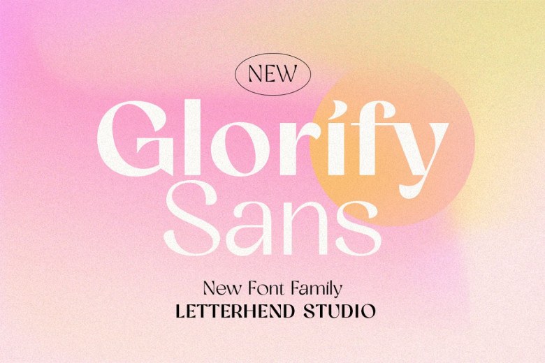 Glorify Sans Serif typeface preview for Typography, Web Design