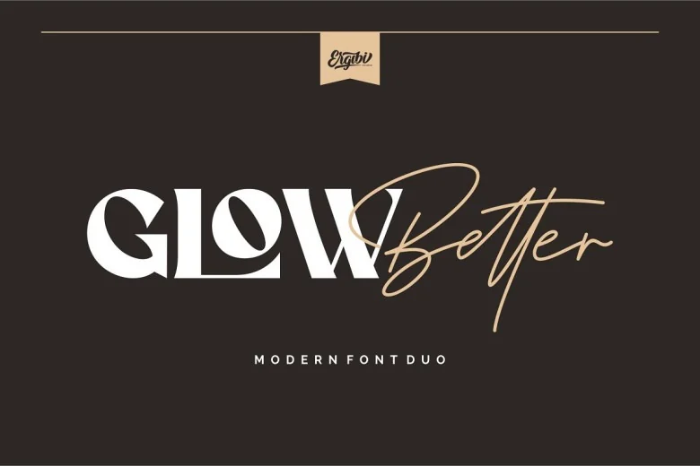 Glow Better Sans Serif typeface preview for Typography, Web Design
