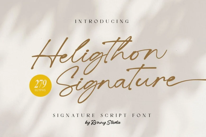 Heligthon Signature Sans Serif typeface preview for Typography, Web Design