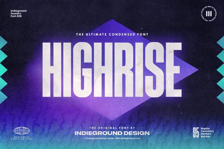 Highrise Sans Serif typeface preview for Typography, Web Design