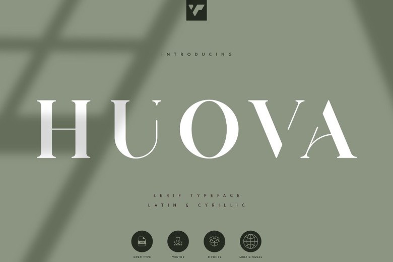 Huova Sans Serif typeface preview for Typography, Web Design