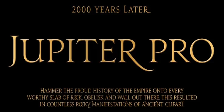 Jupiter Pro Sans Serif typeface preview for Typography, Web Design