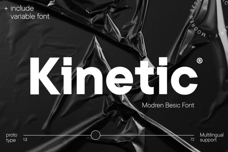 Kinetic Sans Serif typeface preview for Typography, Web Design