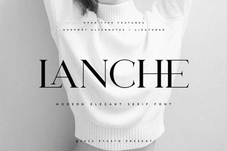 Lanche Sans Serif typeface preview for Typography, Web Design