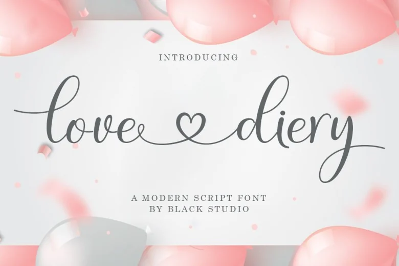 Love Diery Sans Serif typeface preview for Typography, Web Design
