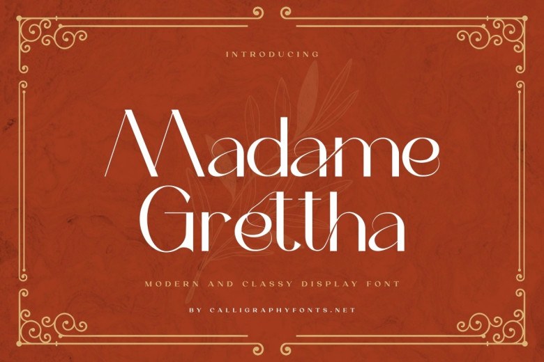 Madame Grettha Sans Serif typeface preview for Typography, Web Design