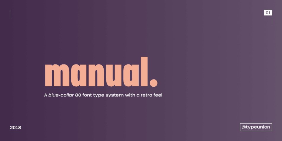 Manual Sans Serif typeface preview for Typography, Web Design