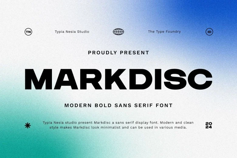 Markdisc Sans Serif typeface preview for Typography, Web Design