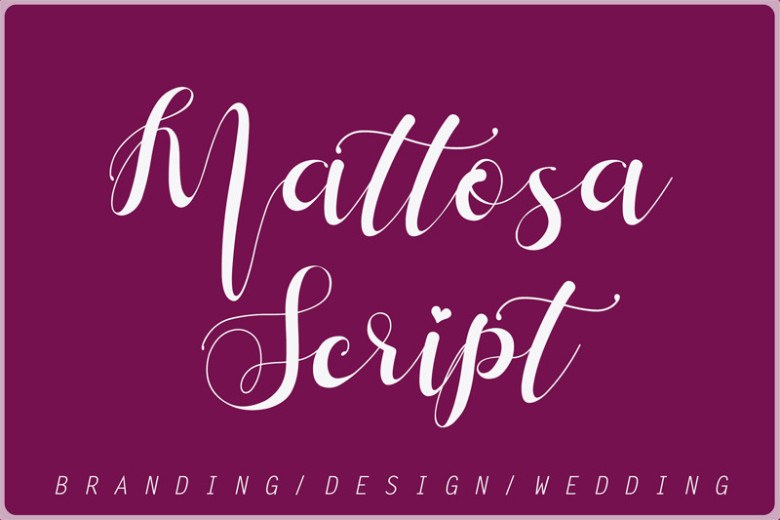 Mattosa Script Sans Serif typeface preview for Typography, Web Design
