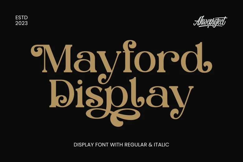 Mayford Display Sans Serif typeface preview for Typography, Web Design