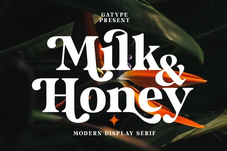 Milk and Honey Sans Serif typeface preview for Typography, Web Design