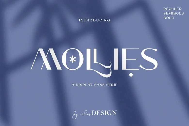 Mollies Sans Serif typeface preview for Typography, Web Design