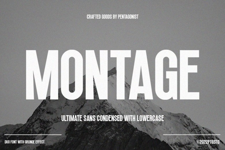 Montage Sans Serif typeface preview for Typography, Web Design