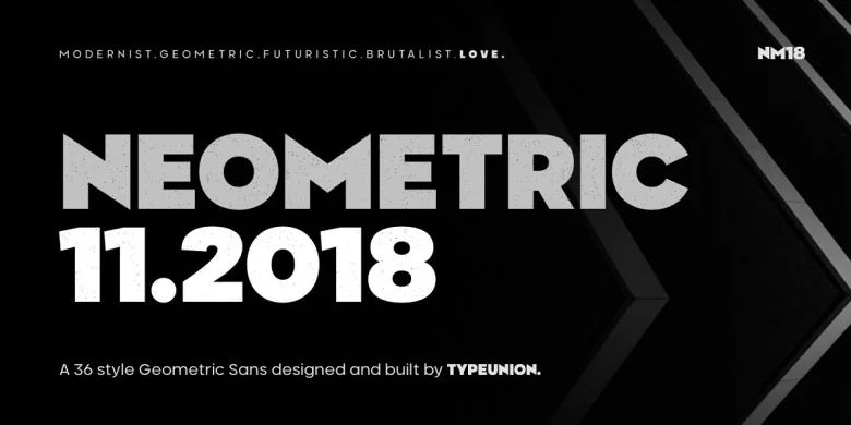 Neometric Sans Serif typeface preview for Typography, Web Design