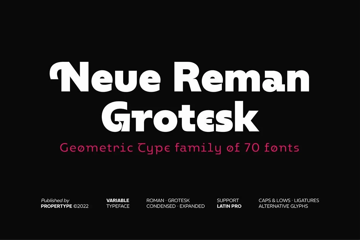 Neue Reman Gt Sans Serif typeface preview for Typography, Web Design