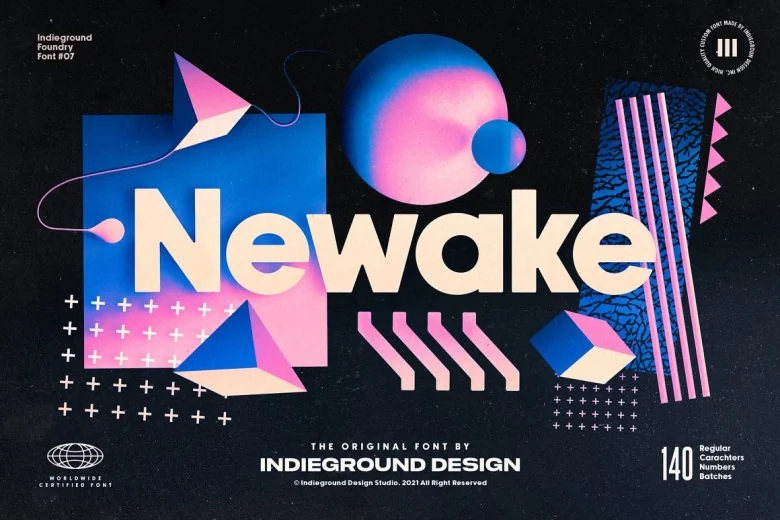 Newake Sans Serif typeface preview for Typography, Web Design
