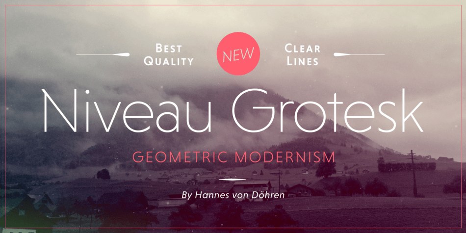 Niveau Grotesk Sans Serif typeface preview for Typography, Web Design